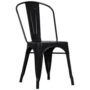 Tolix钢制Bistro侧椅(每包4张)黑色