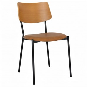 Vera Black Frame Dining Chair with Padded Seat