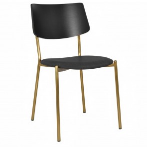 Vera Black Frame Dining Chair with Padded Seat