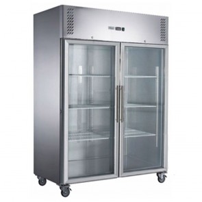 FED-X S/S Two Full Glass Door Upright Freezer - XURF1200G2V