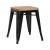 Tolix Low Stool with Wooden Seat