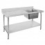 1200-7-SSBR FED Economic 304 Grade SS Right Single Sink Bench With Sink 1200-7-SSBR