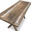 X Frame Recycled Timber Industrial Table