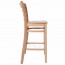 Abby Timeless Wooden Bar Stool with Back-Natural