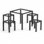 Alina Outdoor Steel Square Stool Frame