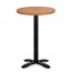 Alvina Modern Bar Table Round Solid Timber Top Black Legs