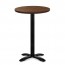 Alvina Modern Bar Table Round Solid Timber Top Black Legs