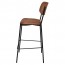 Amalia Bar Stool Black Steel Legs with Padded Seat 77cm