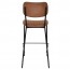 Amalia Bar Stool Black Steel Legs with Padded Seat 77cm