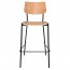 Andrea Black Frame Bar Stool with Footrest 75cm