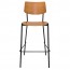 Andrea Black Frame Bar Stool with Footrest 75cm