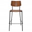 Andrea Black Frame Bar Stool with Footrest 75cm