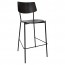 Andrea Black Frame Bar Stool with Footrest