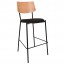 Andrea Black Frame Bar Stool with Padded Seat 77cm