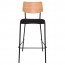Andrea Black Frame Bar stool with Padded Seat 77cm