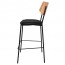 Andrea Black Frame Bar Stool with Padded Seat 77cm