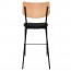 Andrea Black Frame Bar Stool with Padded Seat 77cm