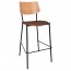 Andrea Black Frame Bar Stool with Padded Seat 77cm