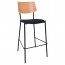 Andrea Black Frame Bar Stool with Padded Seat 77cm