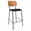 Andrea Black Frame Bar Stool with Padded Seat 77cm