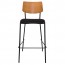 Andrea Black Frame Bar Stool with Padded Seat 77cm