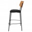Andrea Black Frame Bar Stool with Padded Seat 77cm