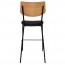 Andrea Black Frame Bar Stool with Padded Seat 77cm