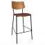 Andrea Black Frame Bar Stool with Padded Seat 77cm