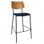 Andrea Black Frame Bar Stool with Padded Seat 77cm