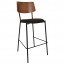 Andrea Black Frame Bar Stool with Padded Seat 77cm