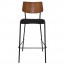 Andrea Black Frame Bar stool with Padded Seat 77cm