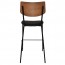 Andrea Black Frame Bar Stool with Padded Seat 77cm