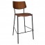 Andrea Black Frame Bar Stool with Padded Seat 77cm