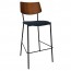 Andrea Black Frame Bar Stool with Padded Seat 77cm