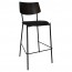 Andrea Black Frame Bar Stool with Padded Seat 77cm