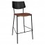 Andrea Black Frame Bar Stool with Padded Seat 77cm
