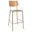 Andrea Brass Frame Bar Stool with Footrest 75cm