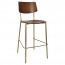 Andrea Brass Frame Bar Stool with Footrest 75cm