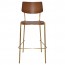 Andrea Brass Frame Bar Stool with Footrest 75cm
