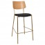 Andrea Brass Frame Bar Stool with Padded Seat 77cm