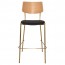 Andrea Brass Frame Bar Stool with Padded Seat 77cm