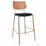 Andrea Brass Frame Bar Stool with Padded Seat 77cm