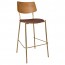 Andrea Brass Frame Bar Stool with Padded Seat 77cm