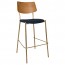 Andrea Brass Frame Bar Stool with Padded Seat 77cm