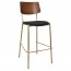 Andrea Brass Frame Bar Stool with Padded Seat 77cm
