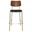 Andrea Brass Frame Bar Stool with Padded Seat 77cm