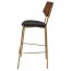 Andrea Brass Frame Bar Stool with Padded Seat 77cm