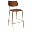 Andrea Brass Frame Bar Stool with Padded Seat 77cm