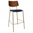Andrea Brass Frame Bar Stool with Padded Seat 77cm