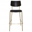 Andrea Brass Frame Bar Stool with Padded Seat 77cm